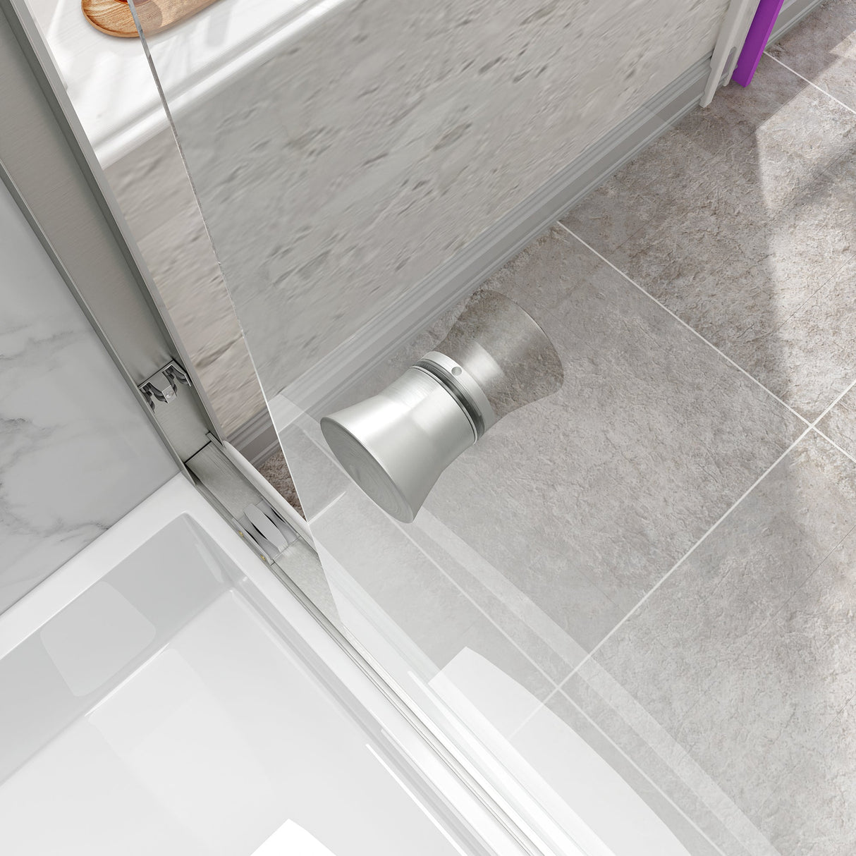 55-60" W x 60" H Brushed Nickel Double Bypass Sliding Shower Door