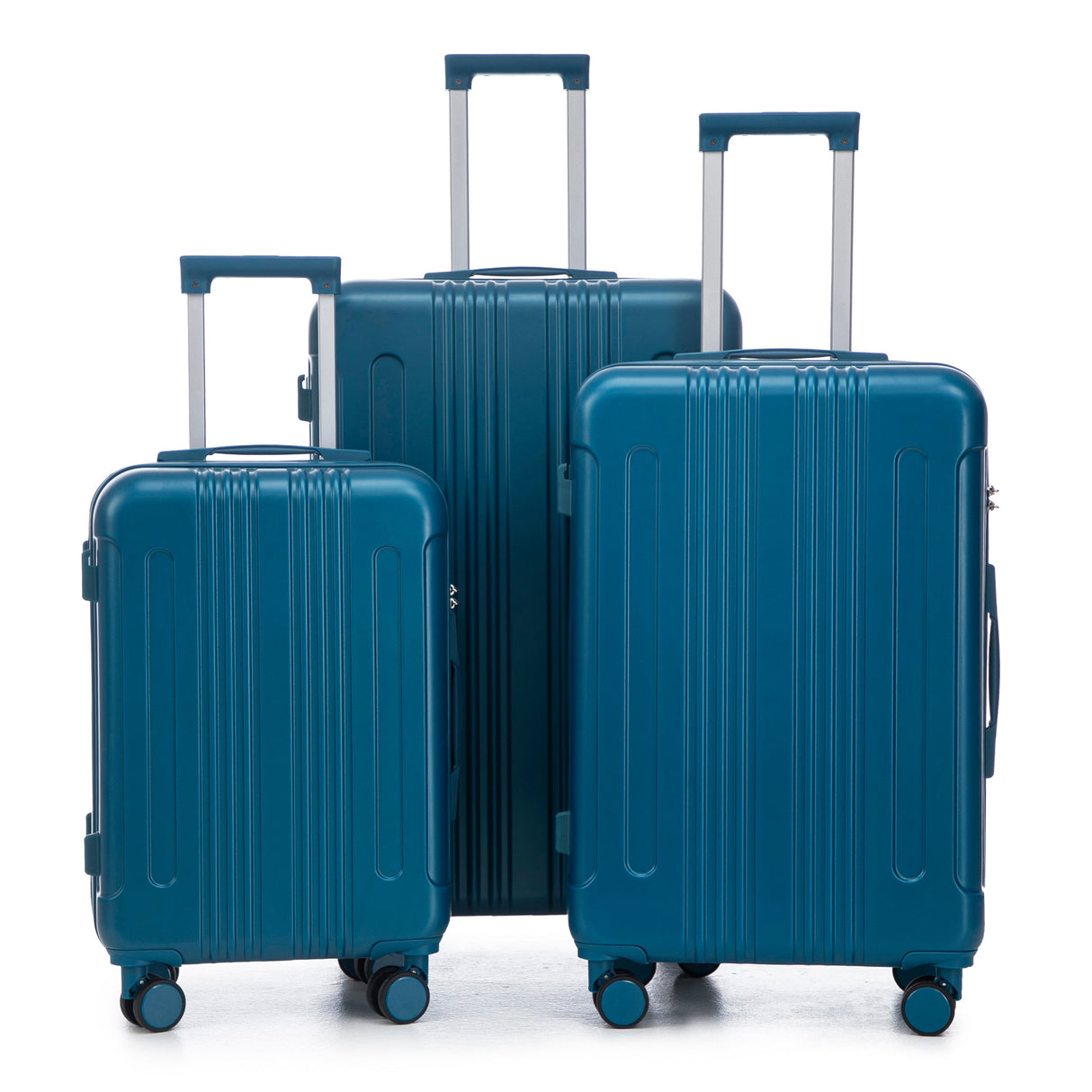 3-Piece ABS Spinner Wheel Luggage Set 20"/24"/28" Dark Blue