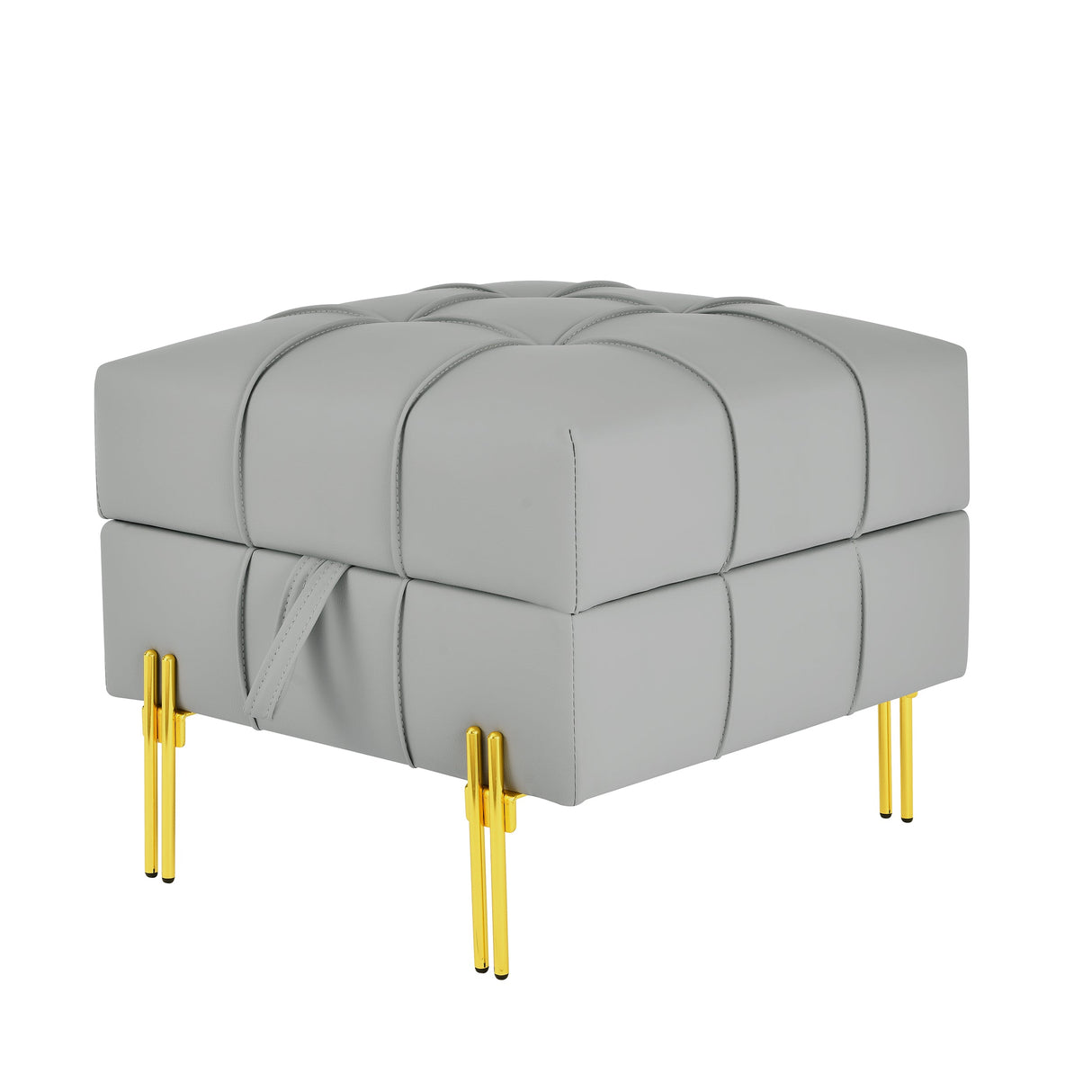 22 Inches Anti-Scratch Leather Storage Ottoman