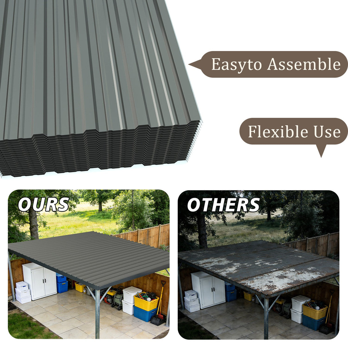 20 Pcs Metal Roof Panels