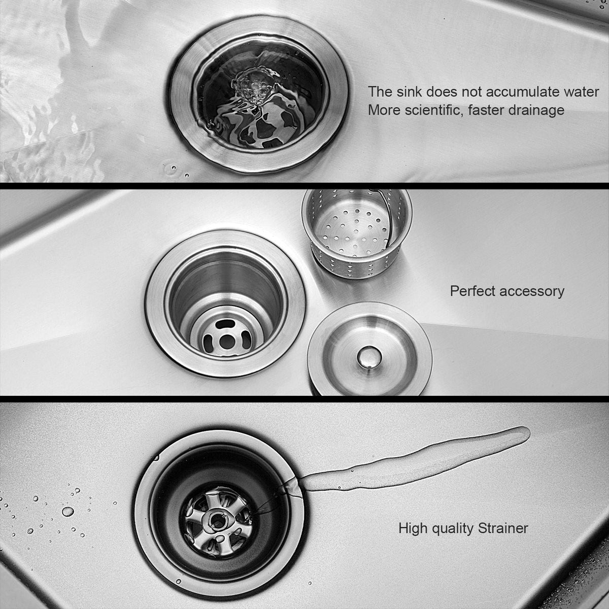 Undermount Stainless Steel Kitchen Sink, Deep Single Bowl Basin