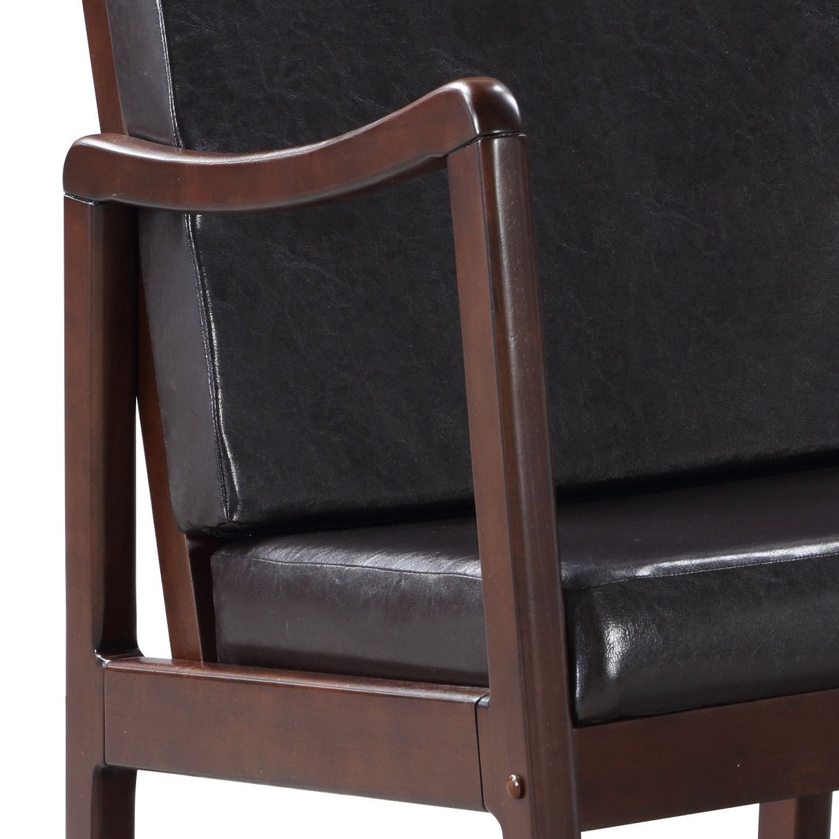 Raina Dark Brown Synthetic Leather & Espresso Finish Rocking Chair