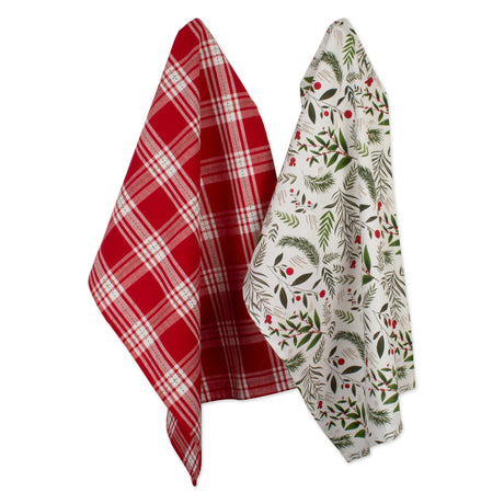 DII-Holiday-Mixed-Dishtowel-Set/2,-Boughs-of-Holly-DISHTOWEL-SET