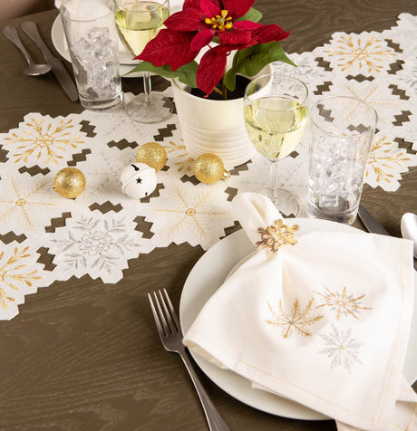DII-Christmas-Embellished-Napkin-Set-6-Piece,-Gold/Silver-Snowflakes-NAPKIN-SET