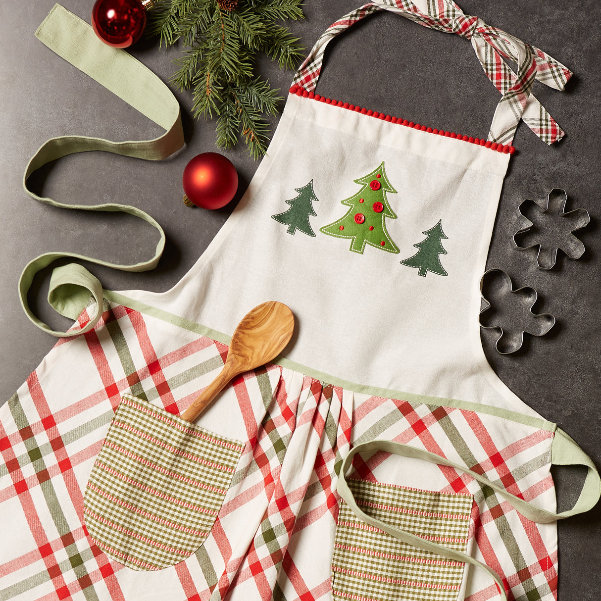 DII-Cotton-Christmas-Skirt-Apron,-Jolly-Tree-APRON
