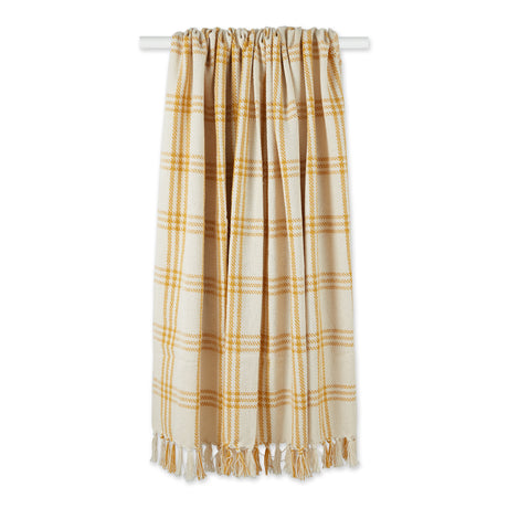 DII-Modern-Farmhouse-Plaid-Cotton-Throw-Blanket,-50x60-inch,-Honey-Gold-THROW