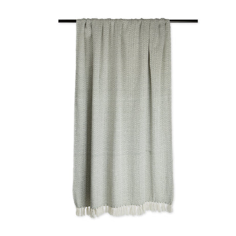 DII-Herringbone-Stripe-Cotton-Throw,-Artichoke-THROW