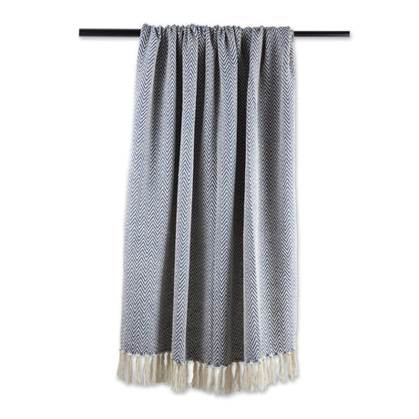 DII-Handloom-Chevron-Cotton-Throw-Blanket,-50x60-Inch,-French-Blue-THROW