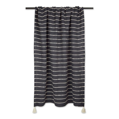 DII-Slub-Stripe-Cotton-50x60-Inch-Throw-Blanket,-Hand-Tied-Corner-Tassels,-Mineral-Gray-THROW