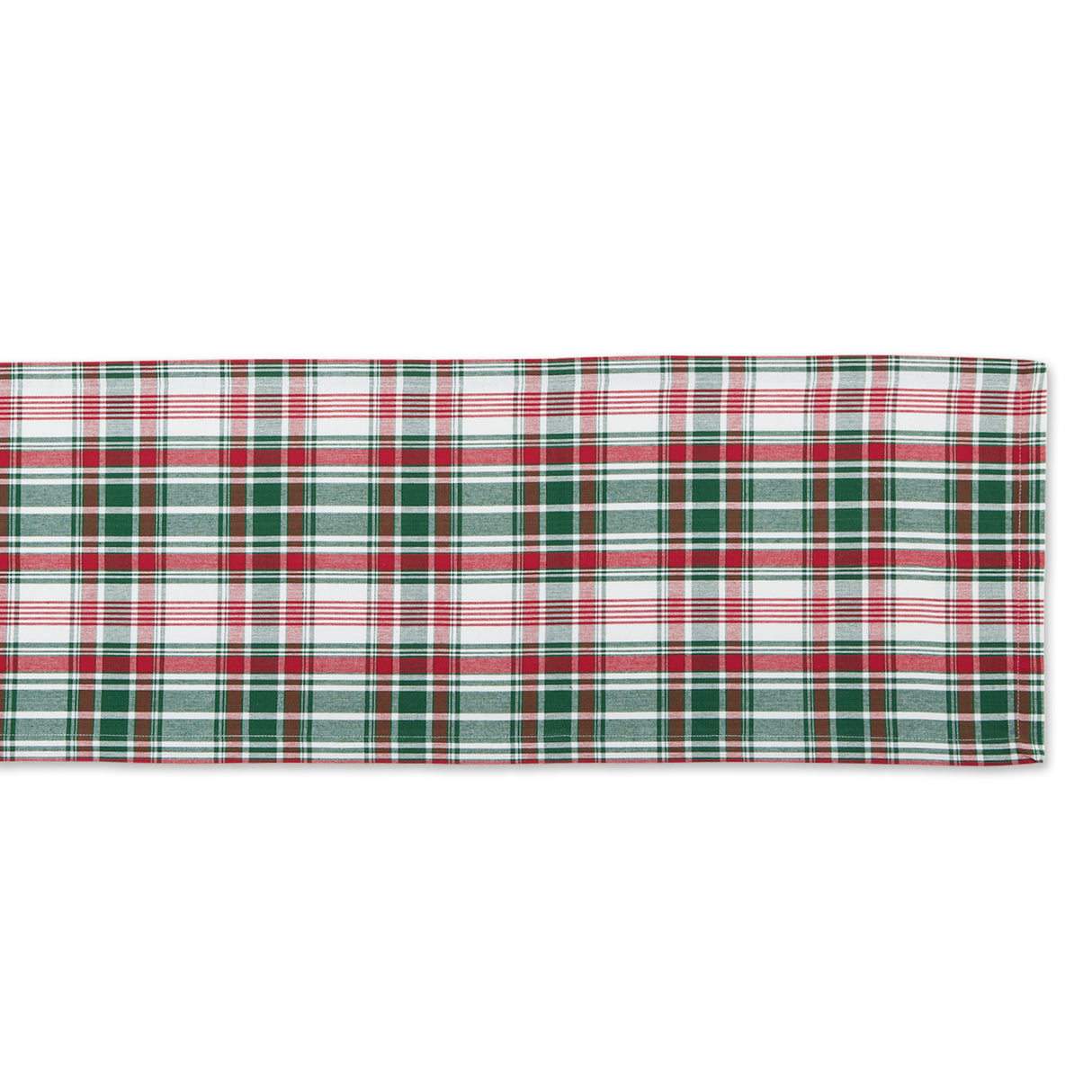DII Holiday Plaid 14x108" Table Runner, Yuletide