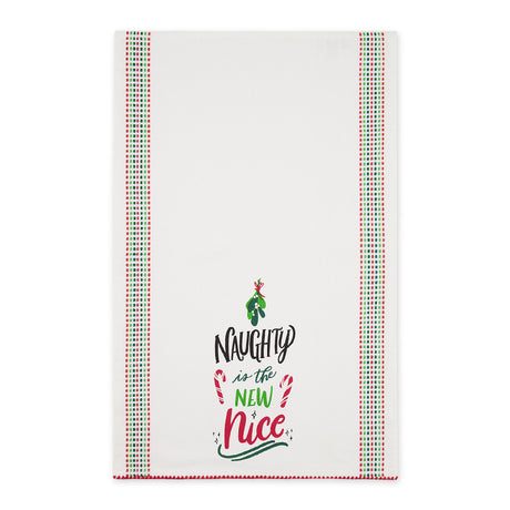 DII-Christmas-Printed-Dishtowel-Set-2-Piece,-Naughty/Nice-DISHTOWEL-SET