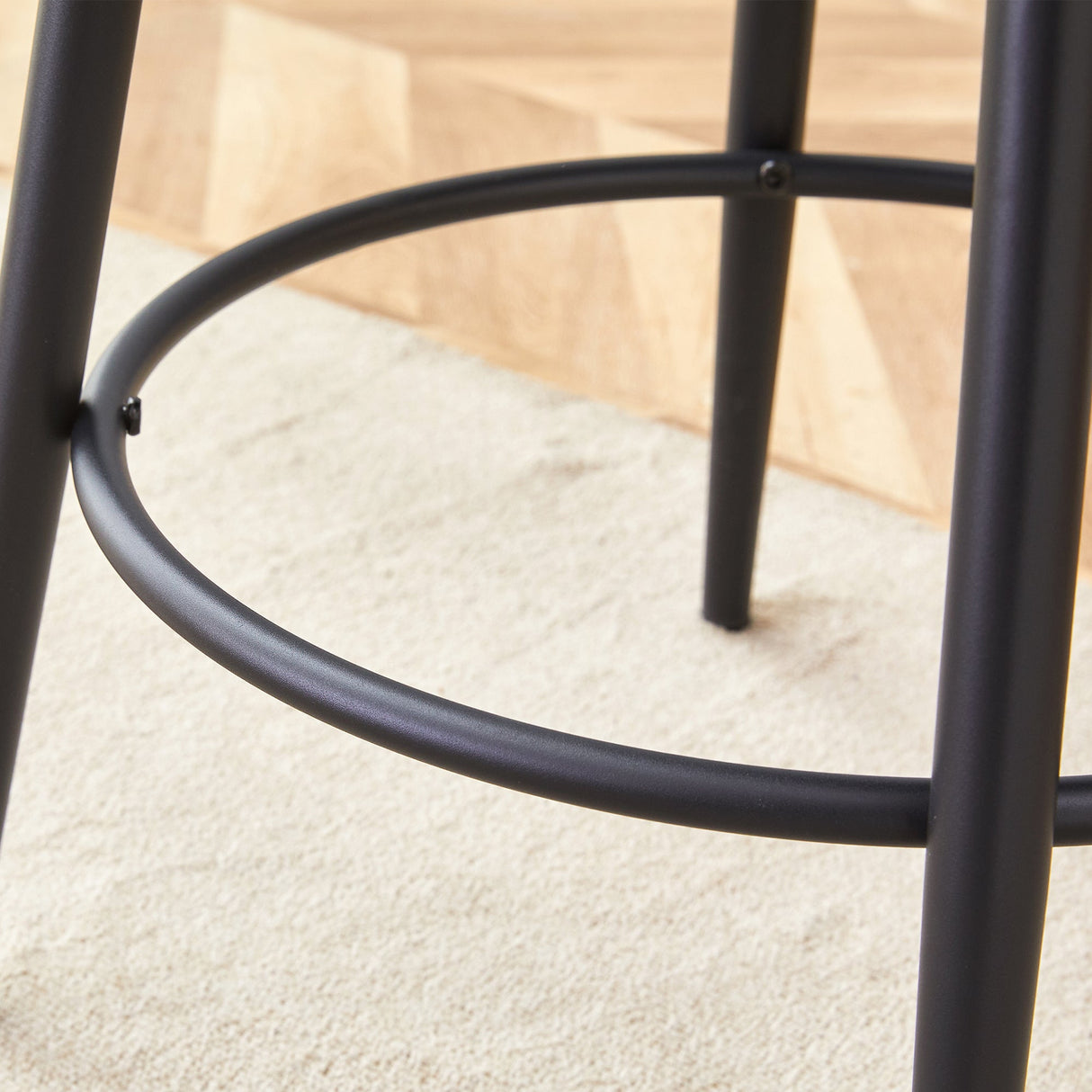 Fashionable Ergonomic High Legged Bar Chairs with White Fabric CushionsSet of 2