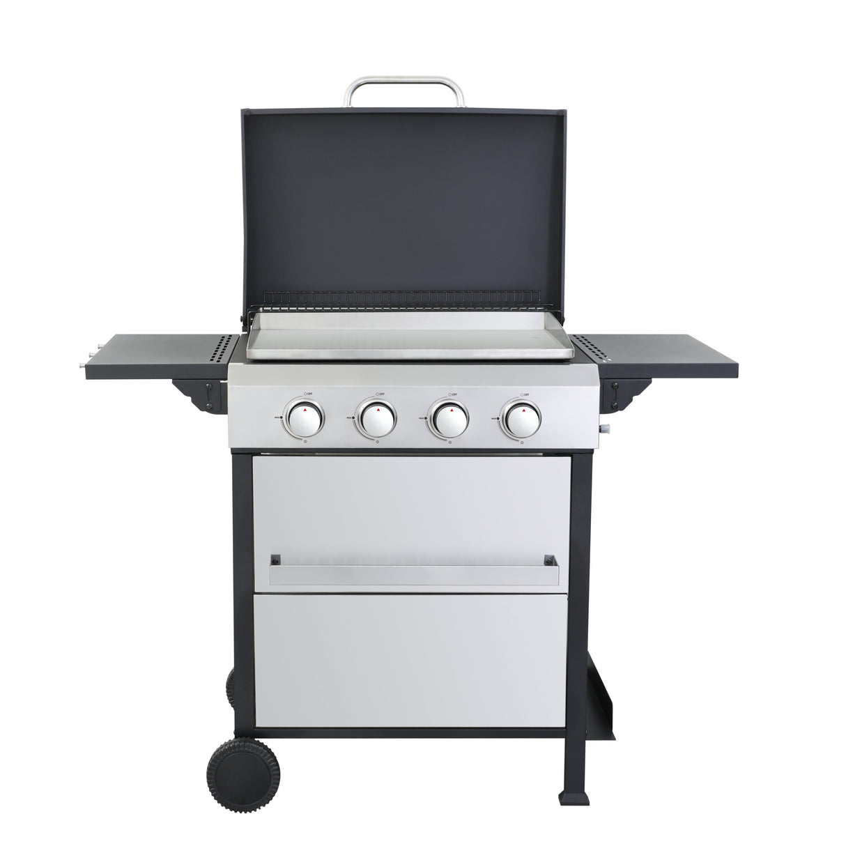 4-Burner Propane Gas BBQ Grill with Stainless Steel Plancha