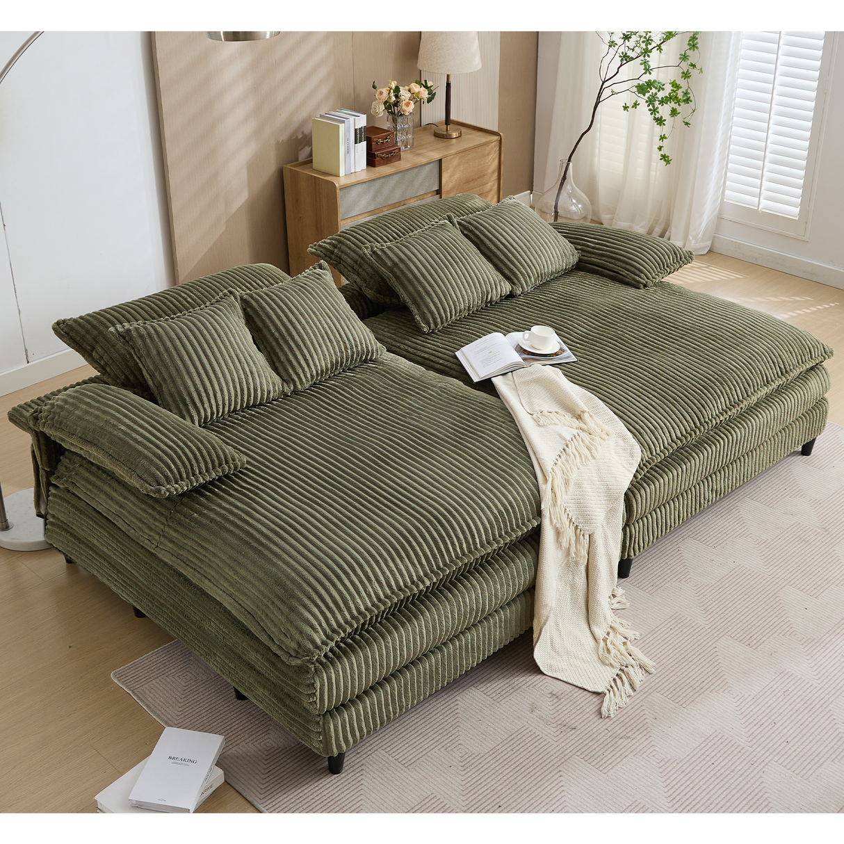 San Jose Four-Position Corduroy Chaise Lounge