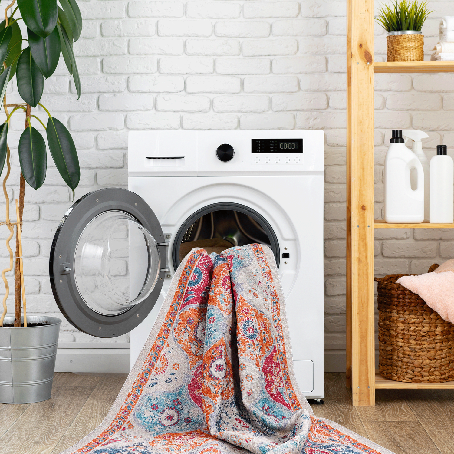 Naar area rug 5x8, washable rug, low-pile, non-slip, non-shedding, foldable, kid & pet friendly - area rugs for living room, bedroom, kitchen, dining room rug - perfect gifts, (cream, 5' x 8')