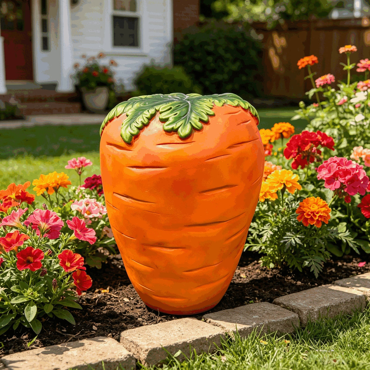 16" Oversized Carrot-Shaped Resin Stool