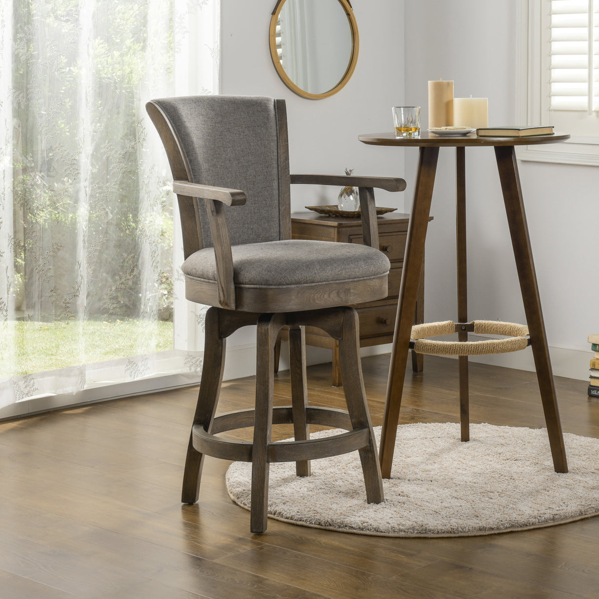 Williams-27in-Swivel-Counter-Height-Bar-Stool,-Heathered-Grey-Linen-Bar-Stools