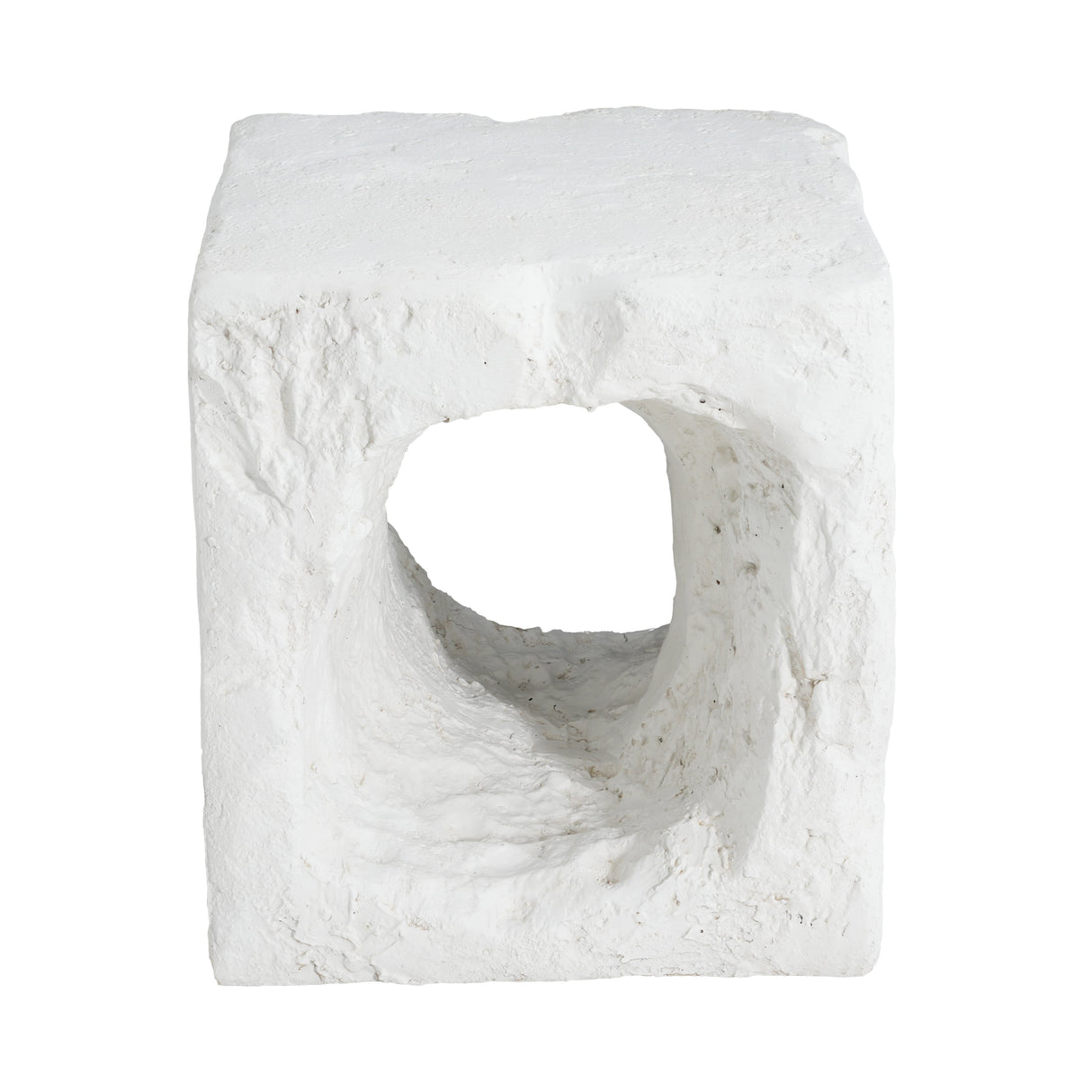 Lyra Outdoor Patio Karst Cave Inspired MGO Side Table, White