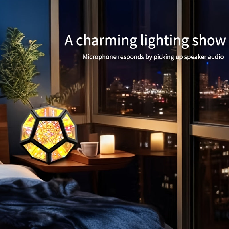 Infinity Mirror Light RGB Dodecahedron Lamp for Gaming Room & Desk Decor