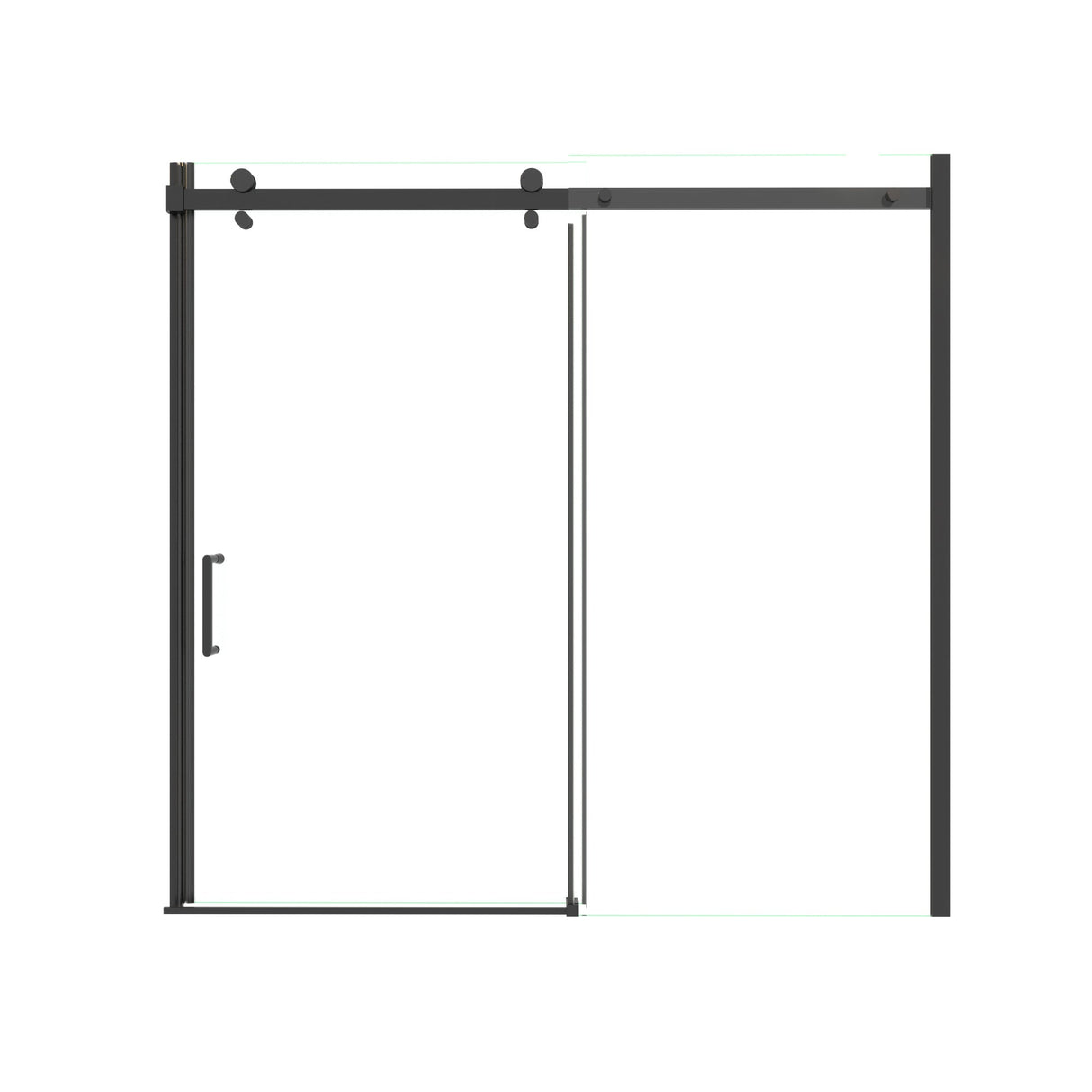 Mod Semi-Frameless Sliding Bathtub Door in Matte Black