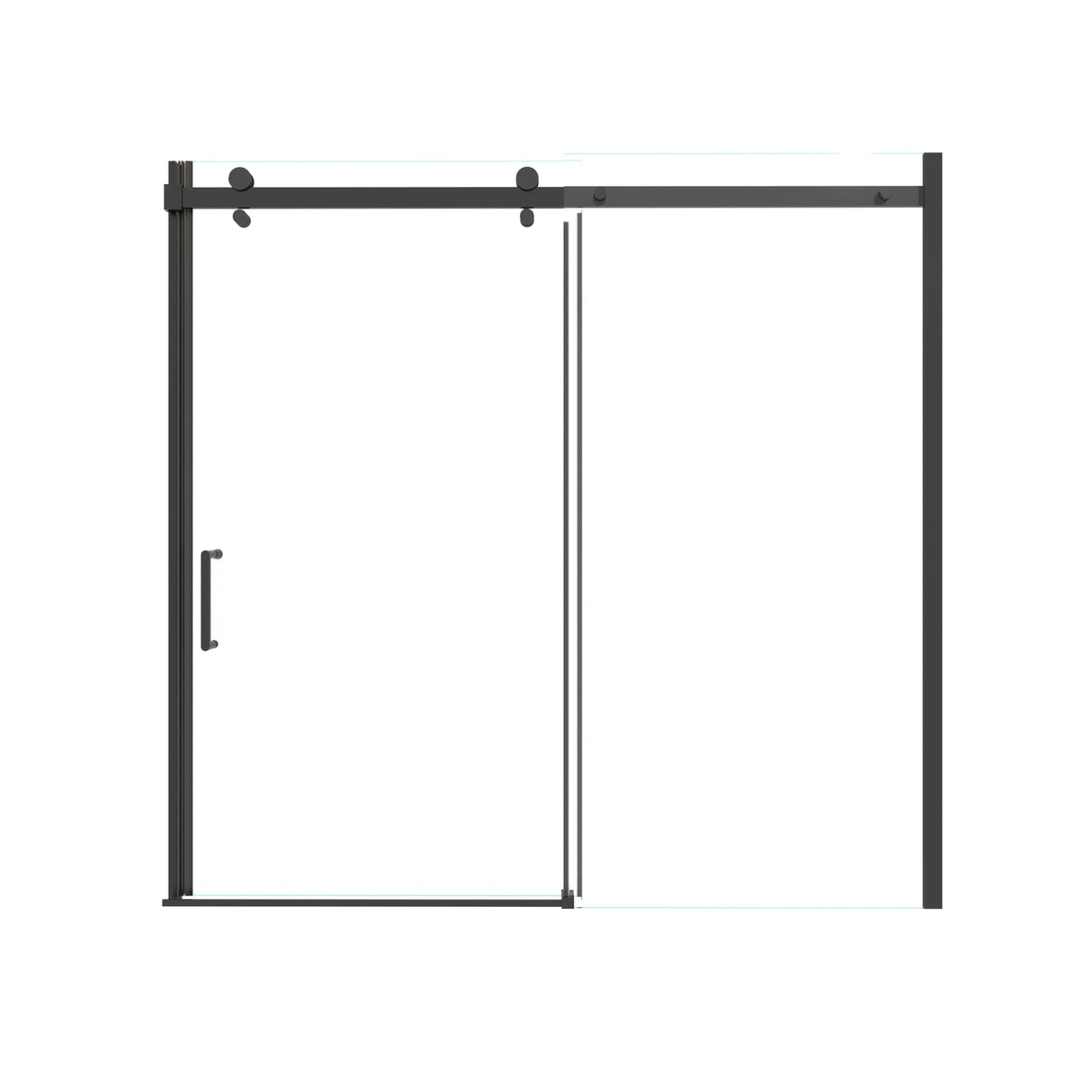 Mod Semi-Frameless Sliding Bathtub Door in Matte Black