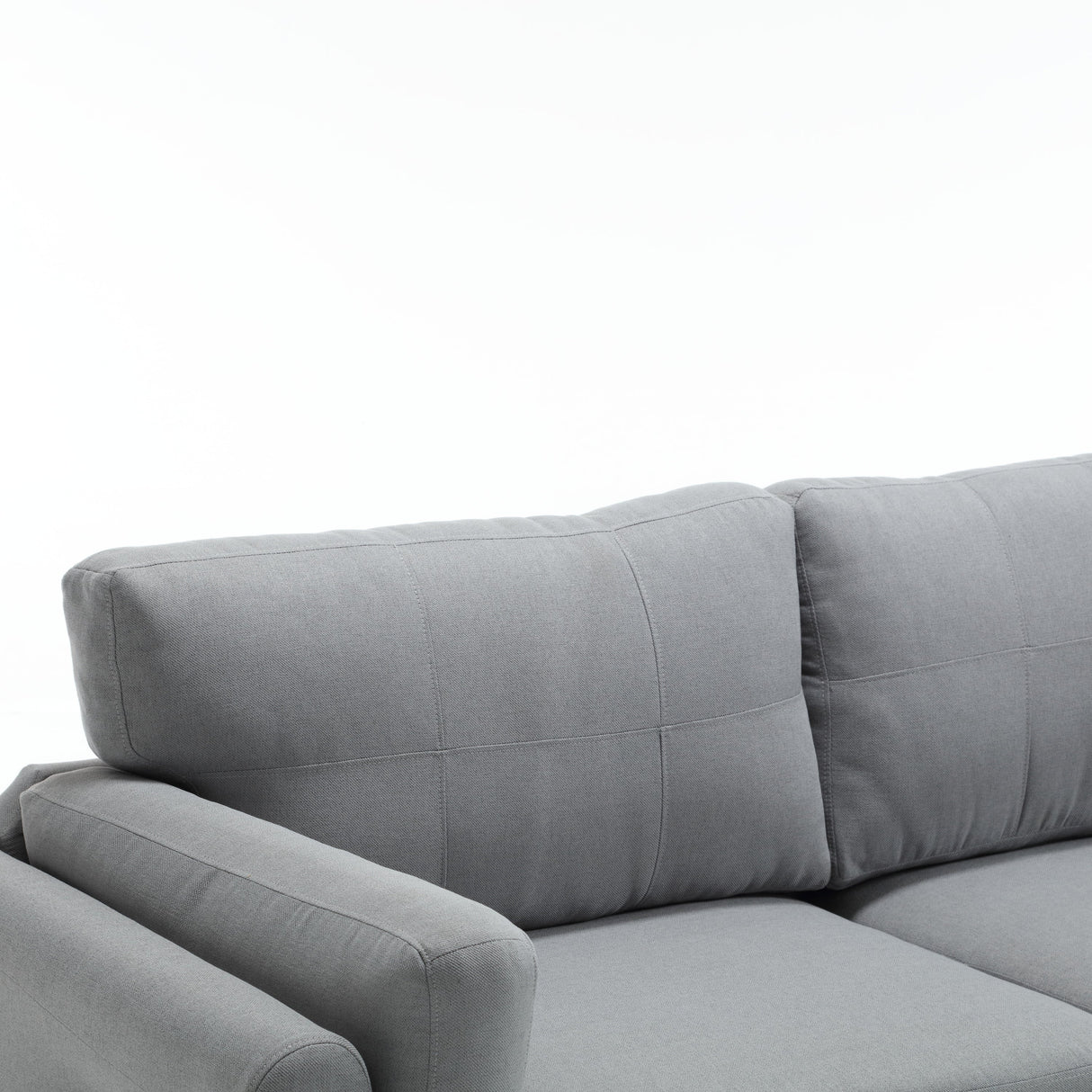 Modern Gray Sofa with Integrated USB and Type-C Charging