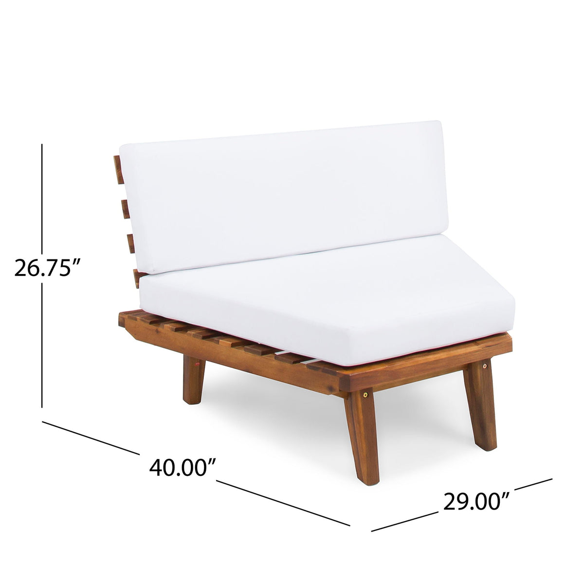 Hillcrest 2 Piece Outdoor Set Sofa Corner and Table with Acacia Wood - White