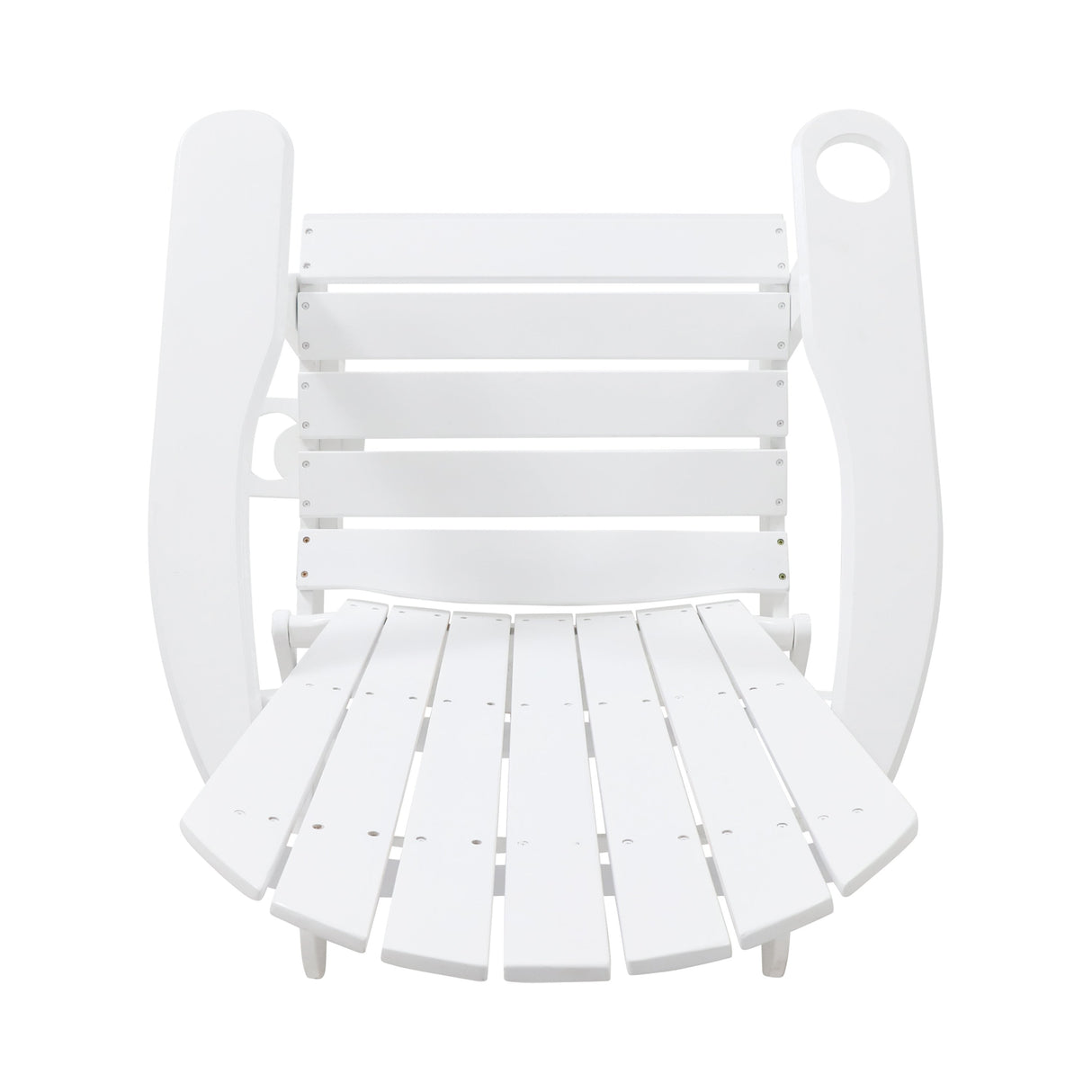 Zenithia Outdoor Foldable Adirondack Chair with 2 Cup Holders, White