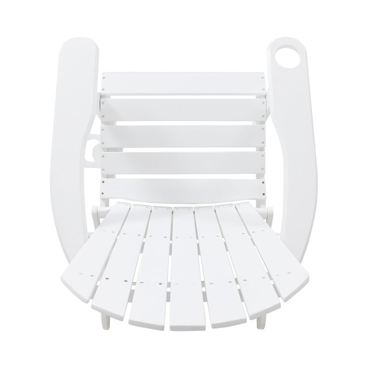 Zenithia Outdoor Foldable Adirondack Chair with 2 Cup Holders - White