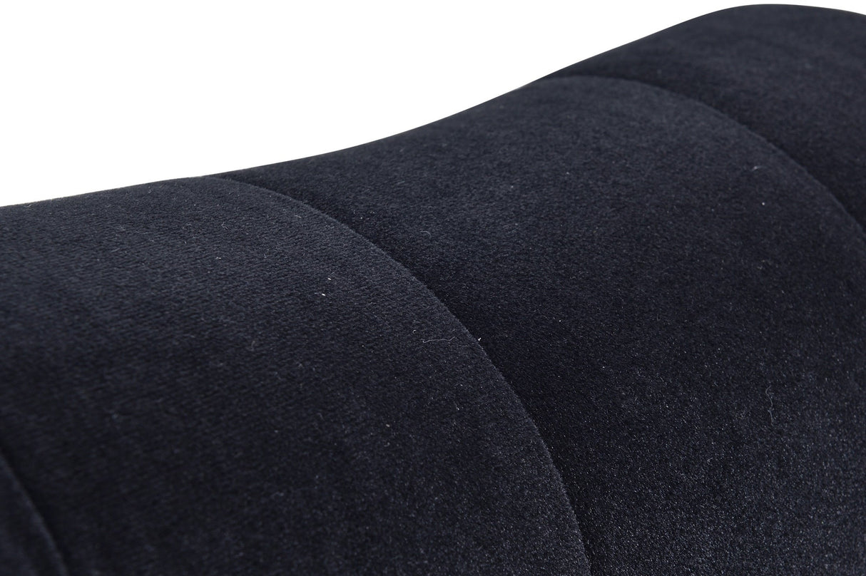 58" Velvet Chaise Lounge with Nailhead Trim and Solid Wood Legs