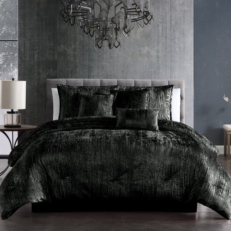 Turin-7-Piece-Black-Crinkle-Velvet--Comforter-Set-Quilts-&-Comforters