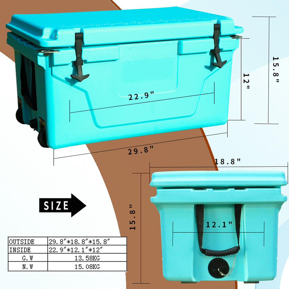 Blue 65QT Outdoor Cooler Ice Chest