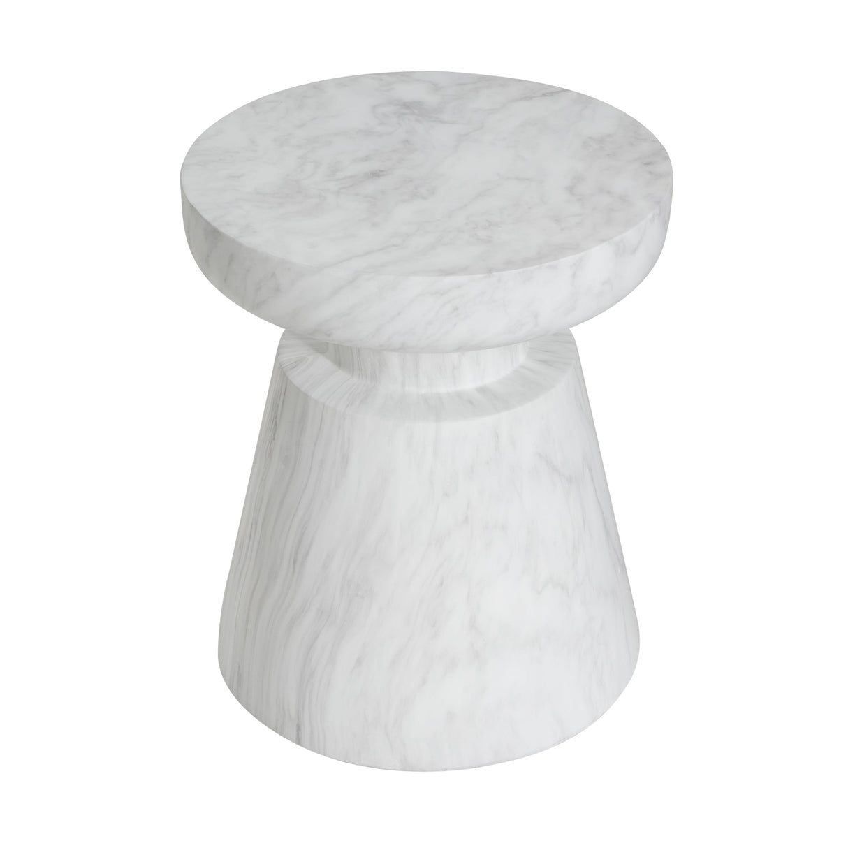 Outdoor Ponti Travertine Side Table, White