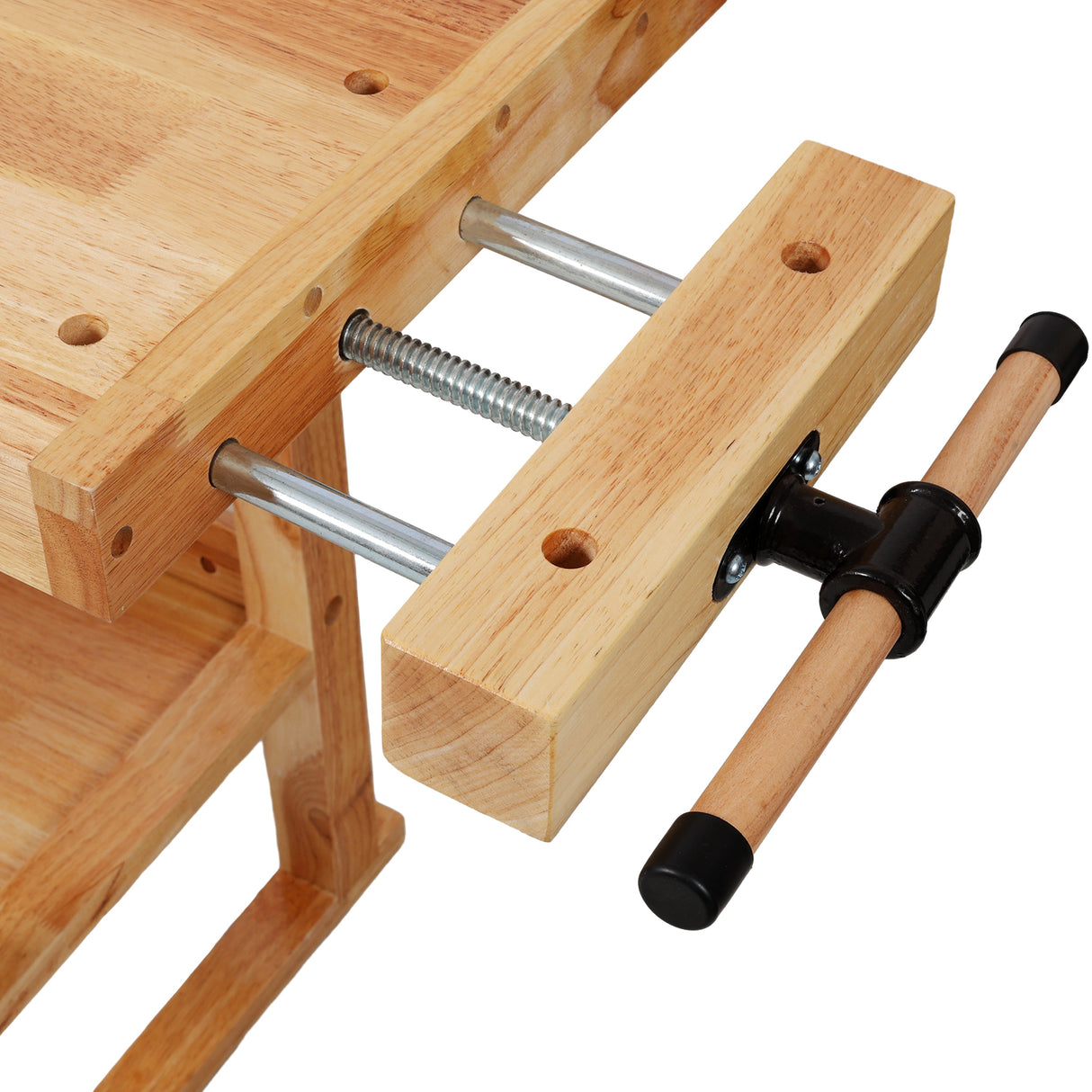 55" Wood Workbench – Heavy Duty with Storage