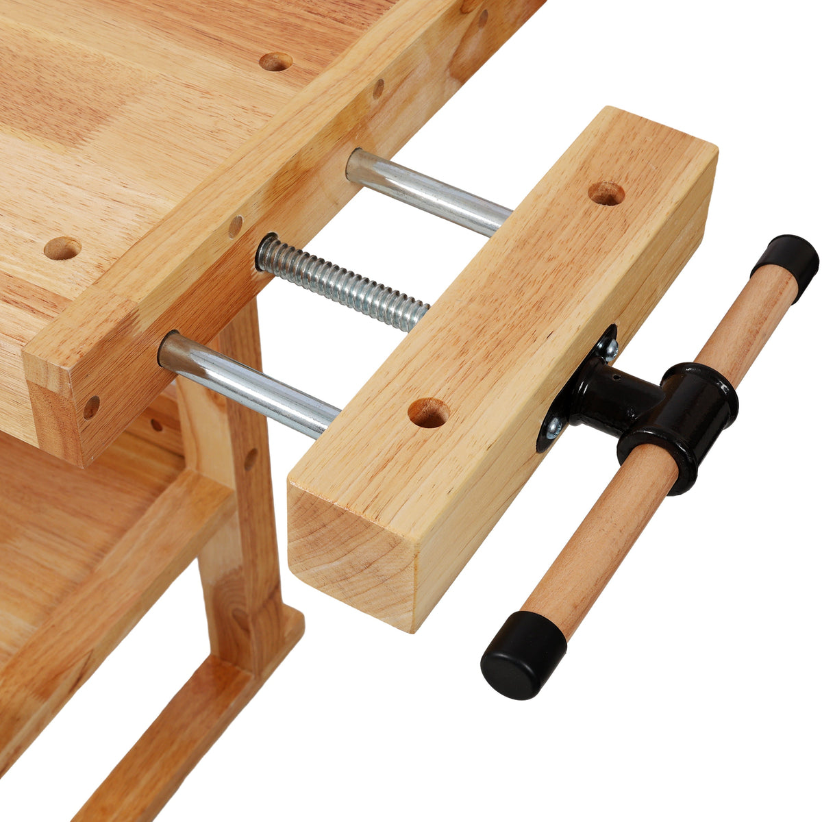 55" Wood Workbench – Heavy Duty with Storage