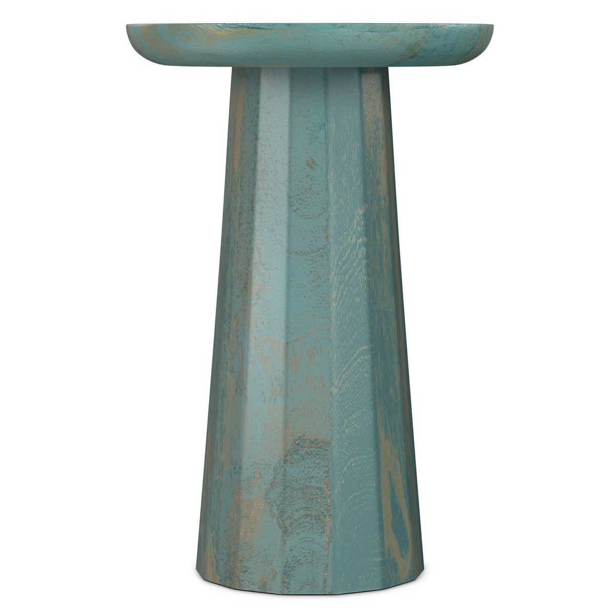 Handcrafted Wooden Accent Table with Sculptural Design - Choice of Color