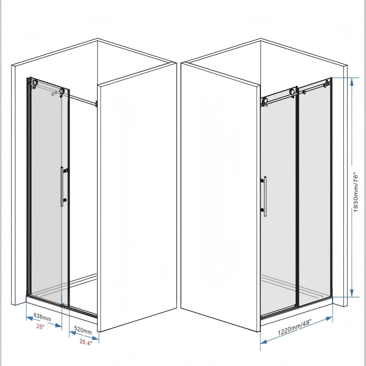 Frameless Shower Door With Handle