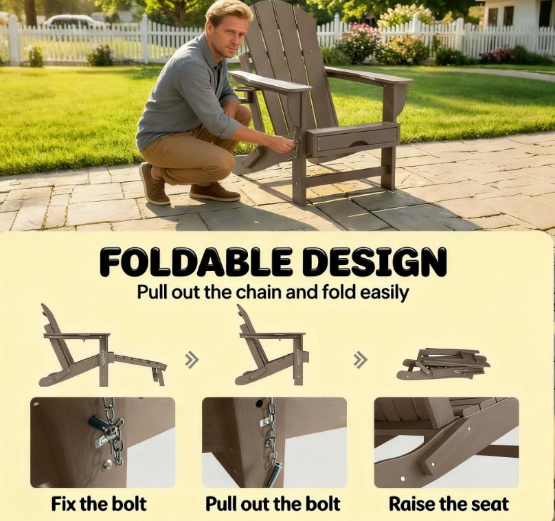 Stylish Folding Fire Pit Chair Set of 2