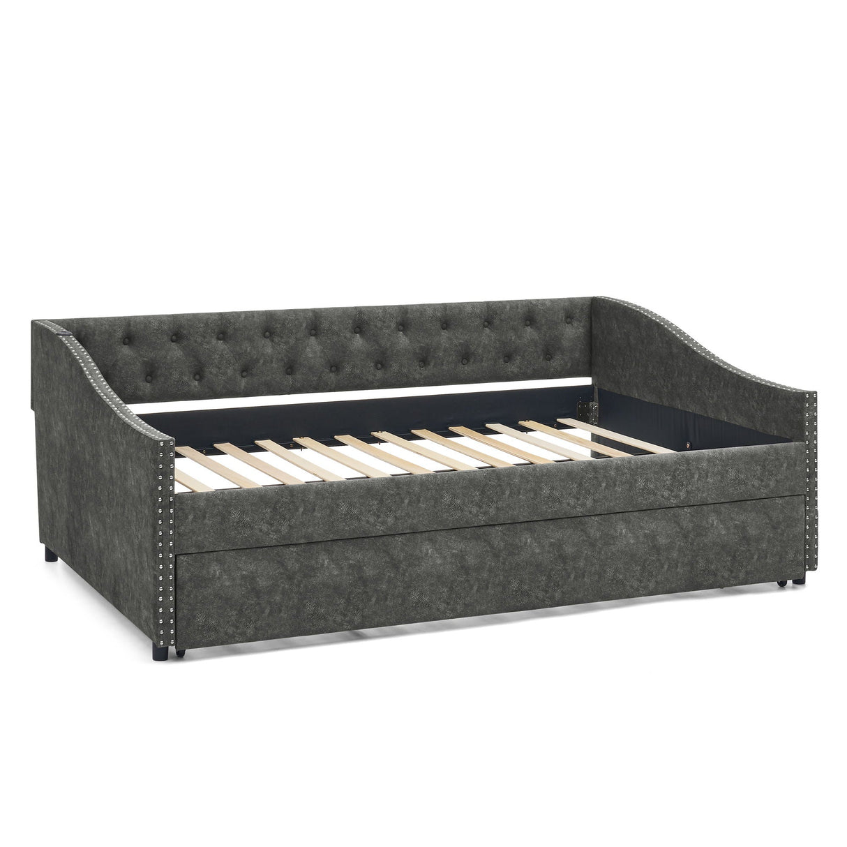 Upholstered Daybed With USB Charging & Pull Out Bed