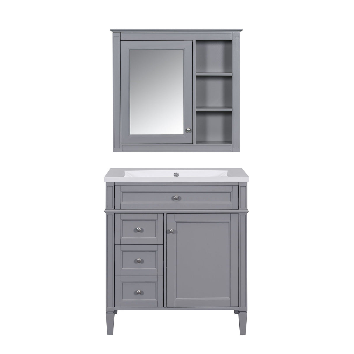Bathroom Vanity With Medicine Cabinet and Storage