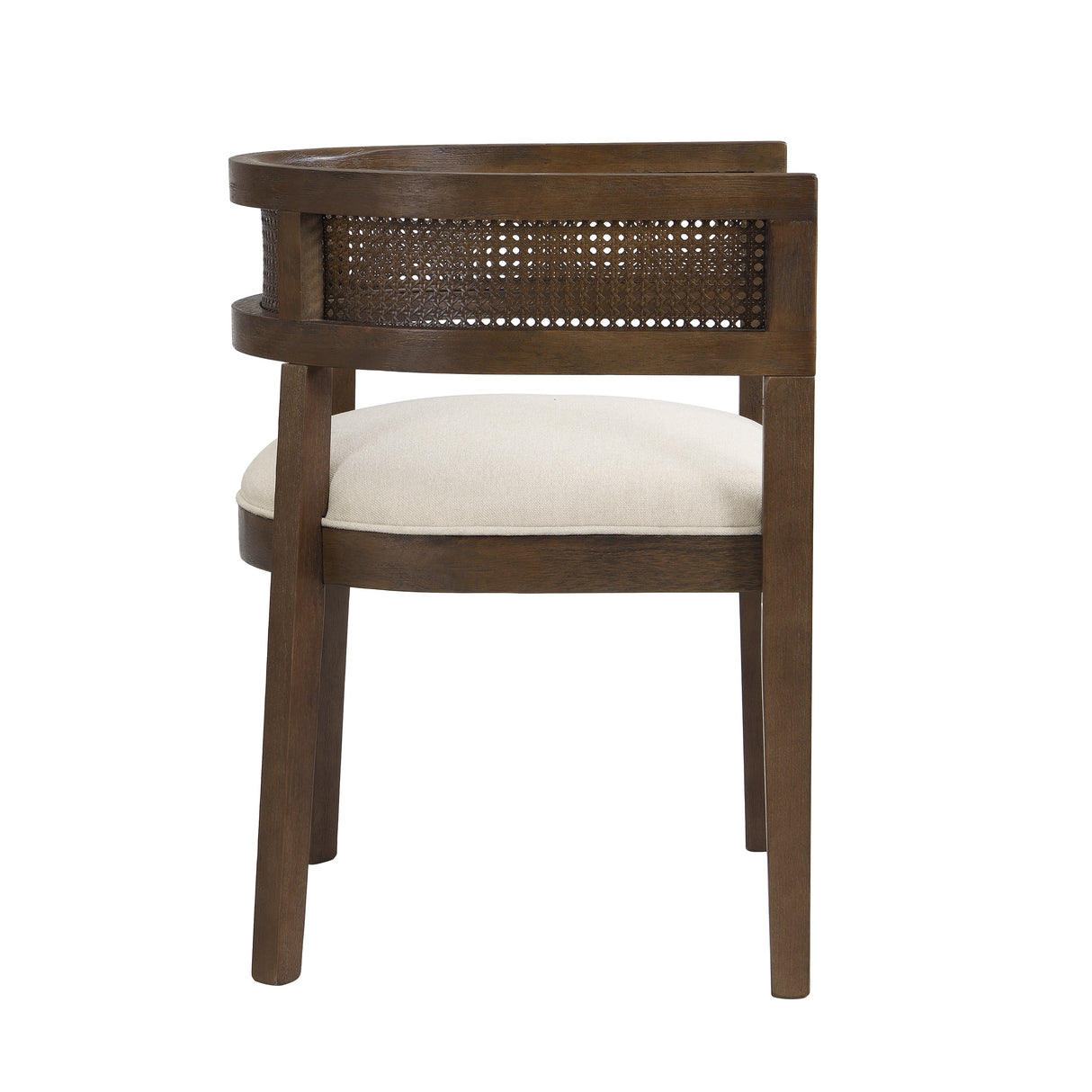 Barrel Dining Chair with Rattan Back, Set of 2