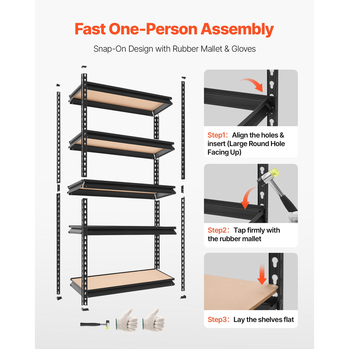 5-Tier Adjustable Heavy Duty Metal Storage Shelves