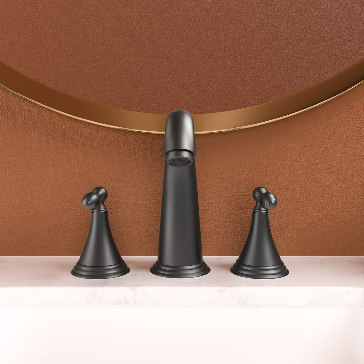 Elegant 2 Handle Widespread Bathroom Faucet With Pop Up Drain And Water Supply Lines