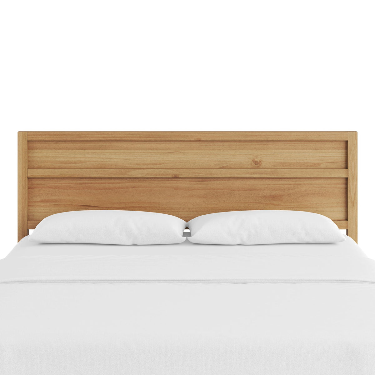 Light Brown Panel Headboard with Horizontal Slats - Maddox