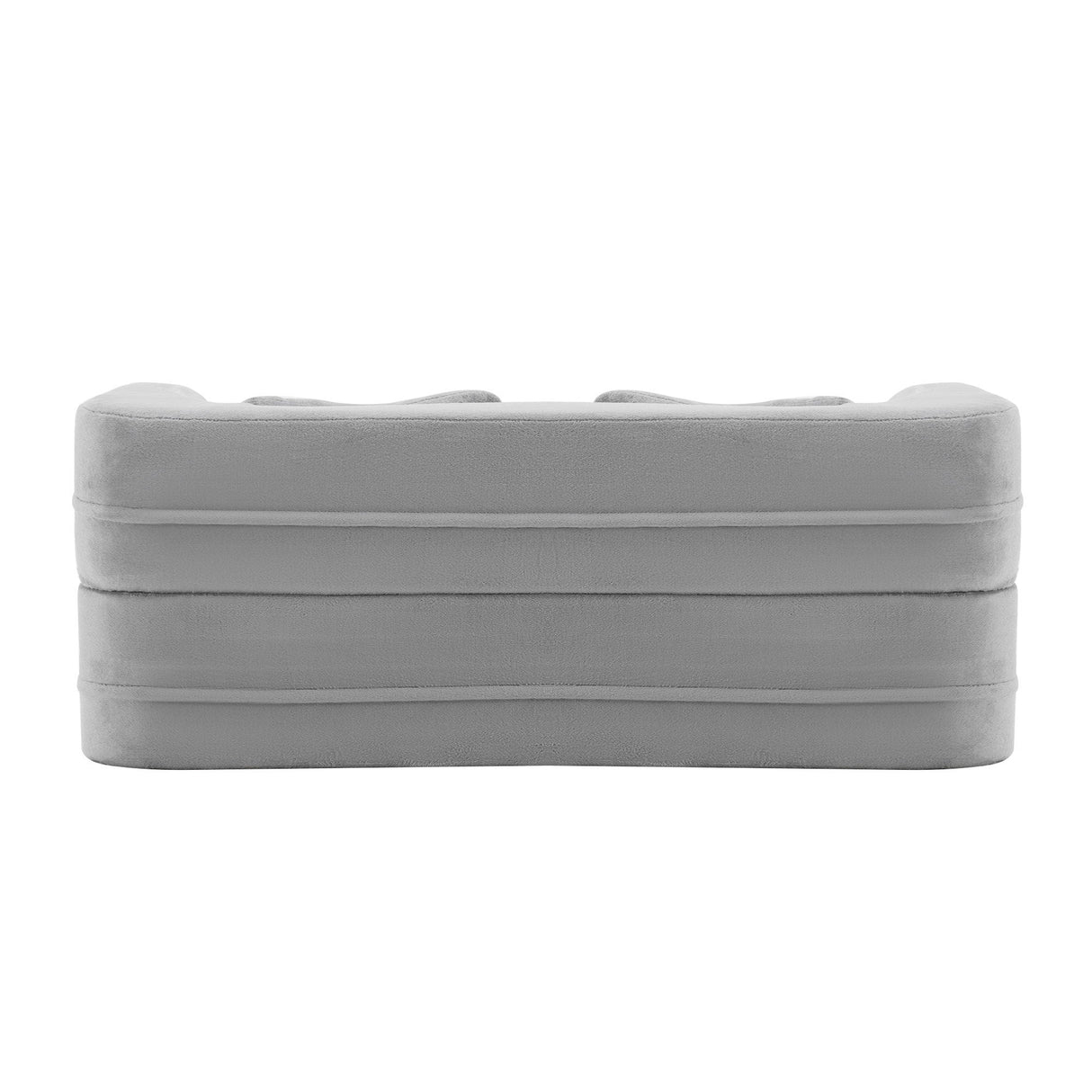 Queen Size Modern Light Grey Floor Sofa with 4 Pillows