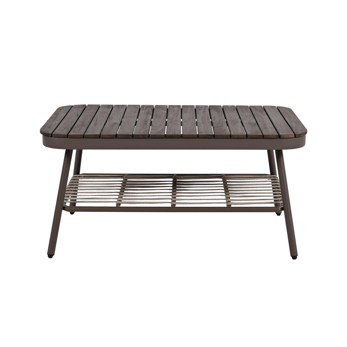 4-Piece Outdoor Patio Furniture Set with Metal Frame and Woven Rope