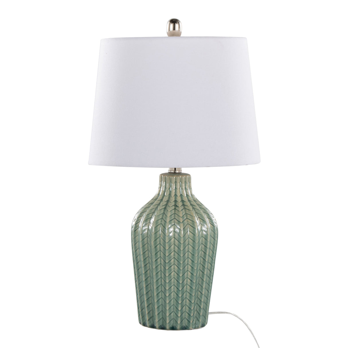 Rockwell 23" Contemporary Ceramic Table Lamps in Sage - Set of 2