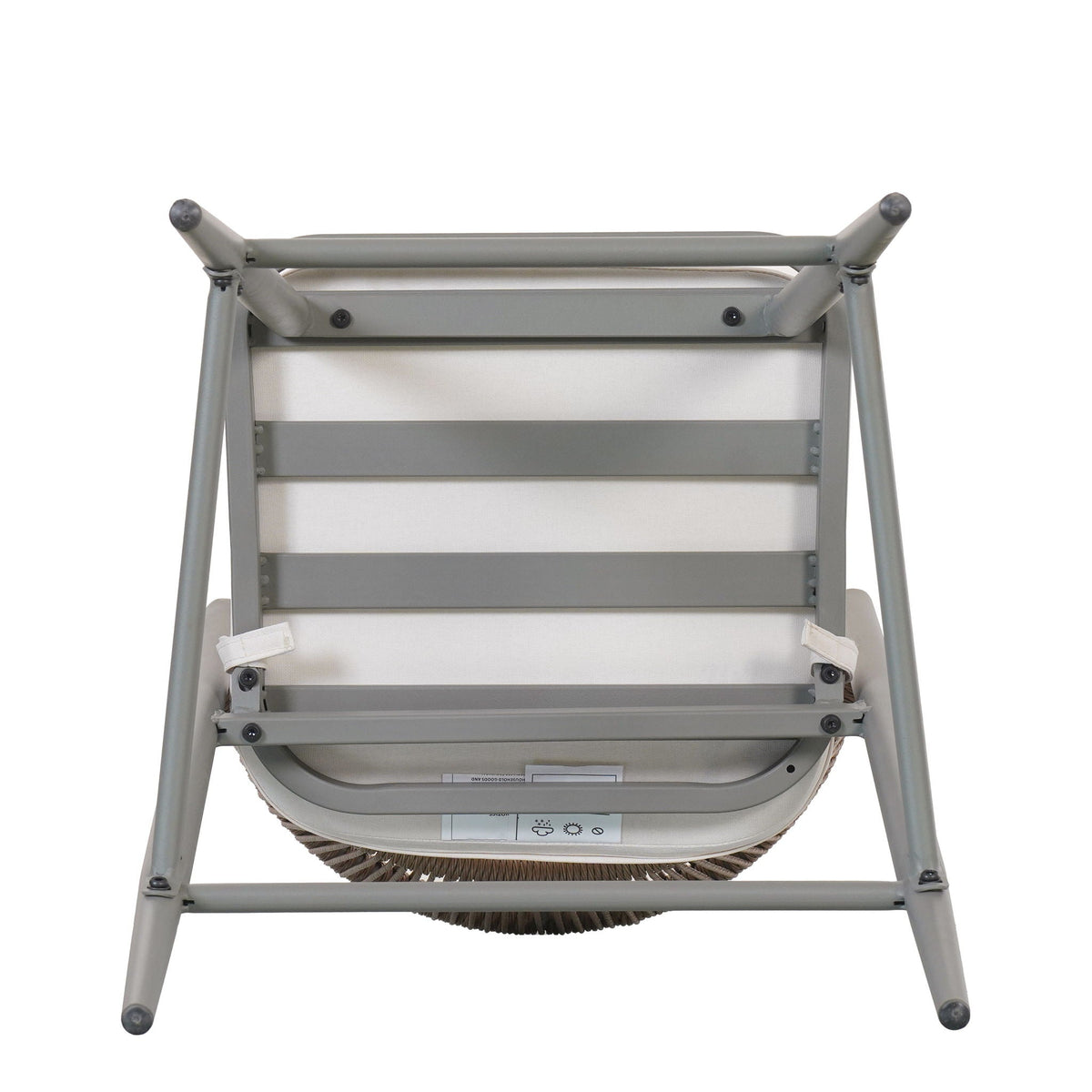 Outdoor Bar Height Metal Frame Counter Stools With Scallop Shaped Backrest & Water Resistant Cushions