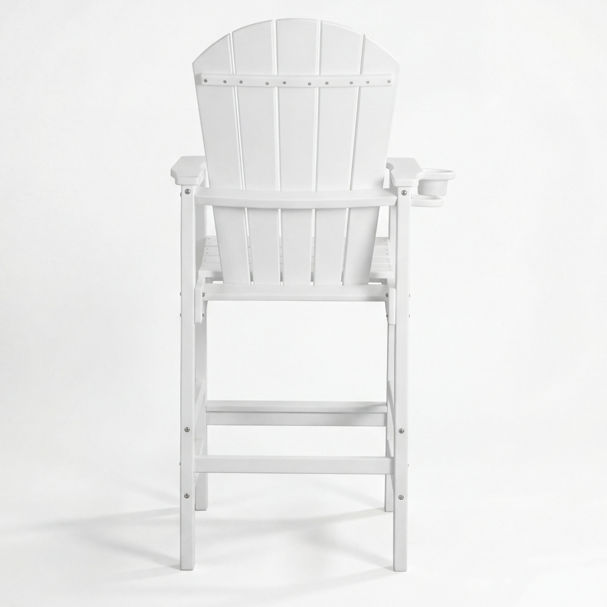HDPE Bar Height Adirondack Patio Chair with Cup Holder and Armrests