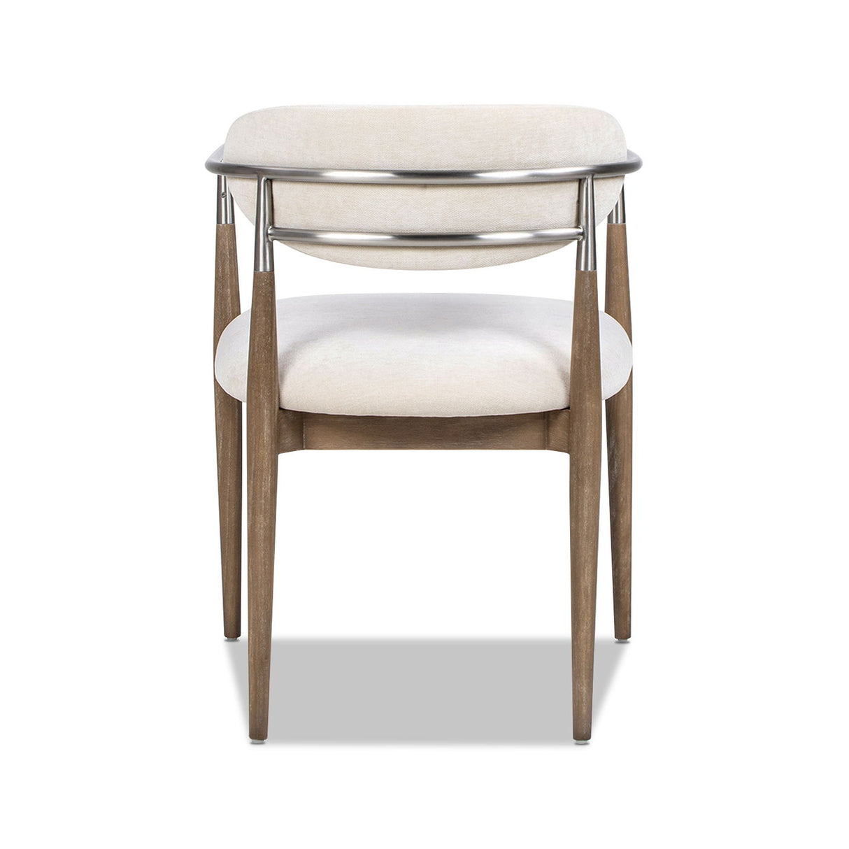 Artemis - Mixed Material Upholstered Dining Arm Chair - Warm White